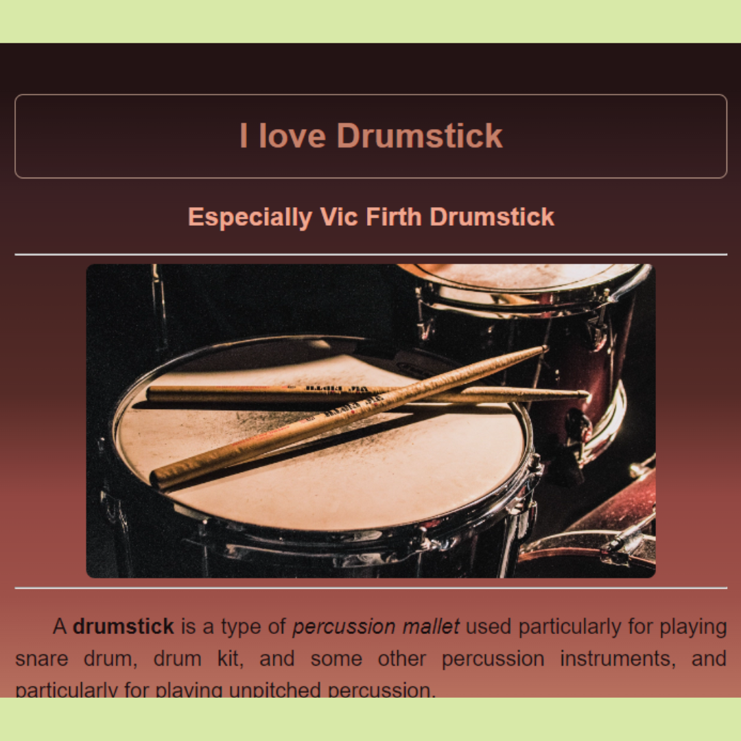 Snare drum with Vic Firth sticks