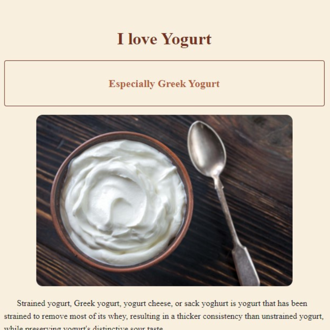 Yougurt and spoon on a wooden brown table